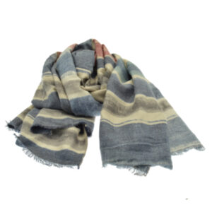 Navy Blue Striped Scarf