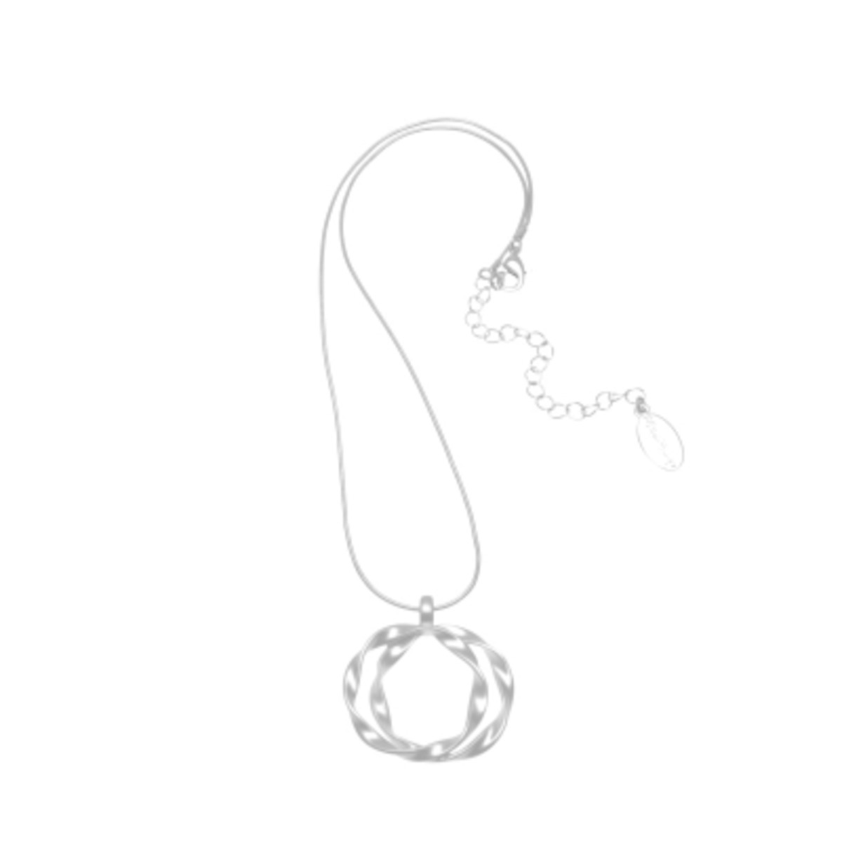 Twisted Matt Silver Hoops Necklace - Miss Milly