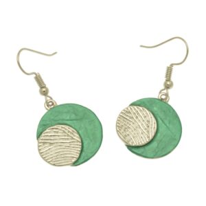 Bold Green Disc Earrings