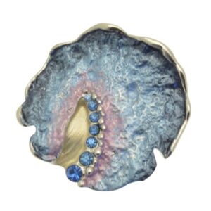 Blue Textured Magnetic Brooch