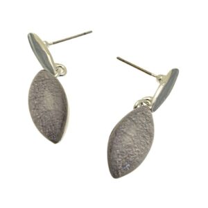 Grey Ellipse Drop Earrings