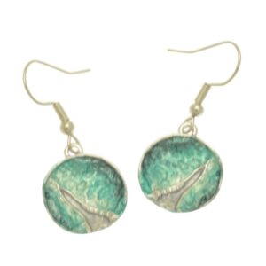 Green Textured Inlet Earrings