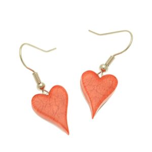 Coral Heart Earrings