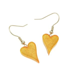 Yellow Heart Earrings