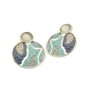Blue Patchwork Earrings