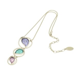 Purple and Aqua Trio Drop Necklace