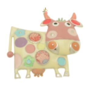 White Cow Magnetic Brooch