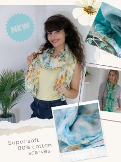 There’s a new mix in town! Six of our new scarf designs are now available in a gorgeously soft 80% cotton, 20% viscose composition. They feel fabulous against your skin and a little bit cosier for the shoulder seasons and chillier days. 

Some beautiful designs available with tropical florals, leaves and abstract patterns, and colours to include aquas, turquoises, pinks, purples, yellows, oranges and greens. 

All the scarves are in stock and can be seen online now. 

cotton scarves, colourful scarves, spring scarves