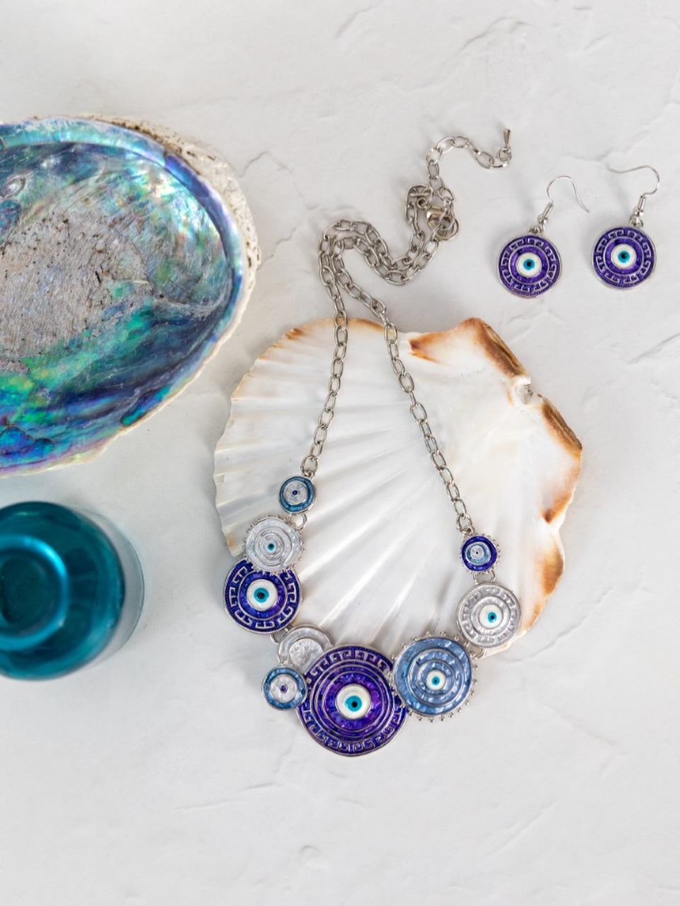 Giving Greek and Turkish holiday vibes, this lovely necklace and earring set will look beautiful at home or away. 

Available online now with free gift box and free shipping.

#holidayjewellery #springjewellery #summerjewellery #bluenecklace #blueandwhitejewellery